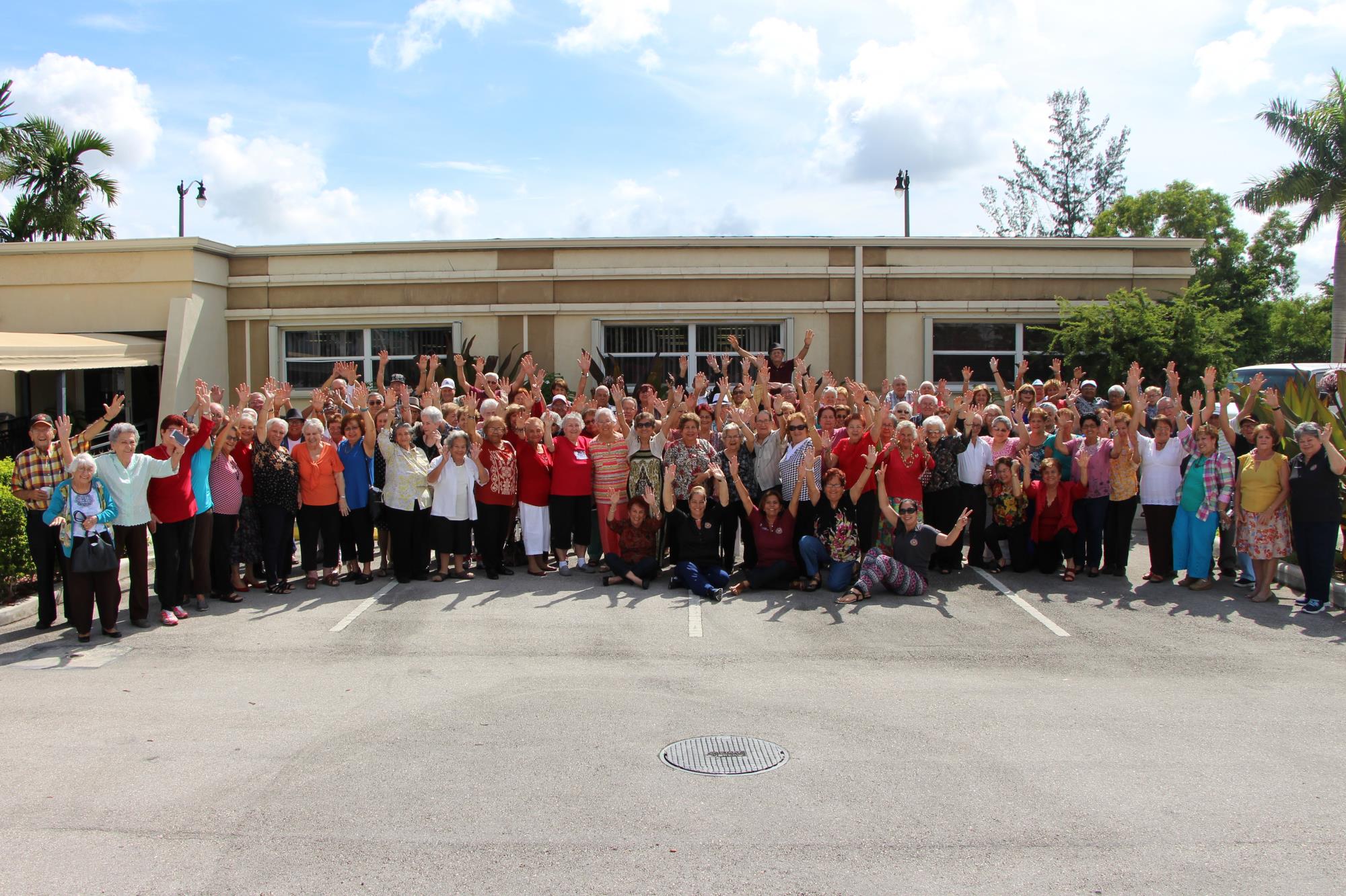 Senior Group Photo Hands Up